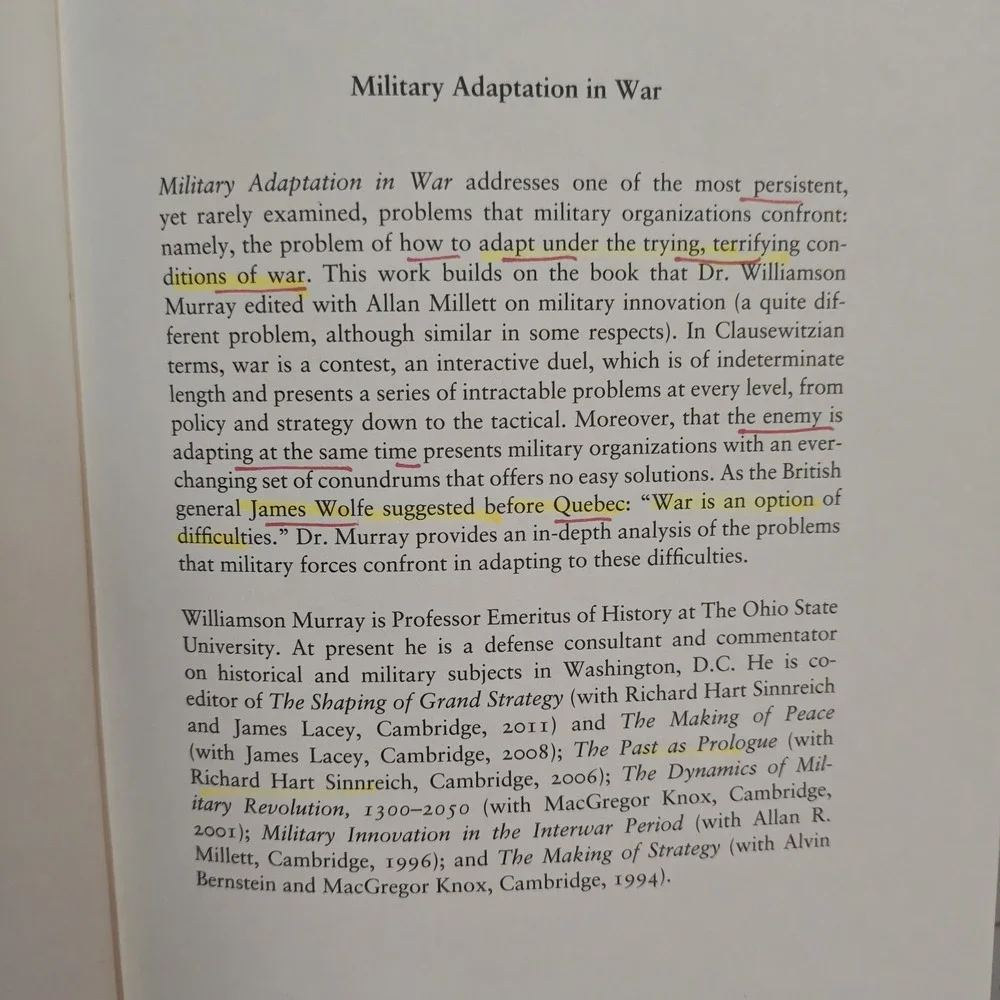 Military Adaptation in War: With Fear of Change by Williamson Murray (English) H